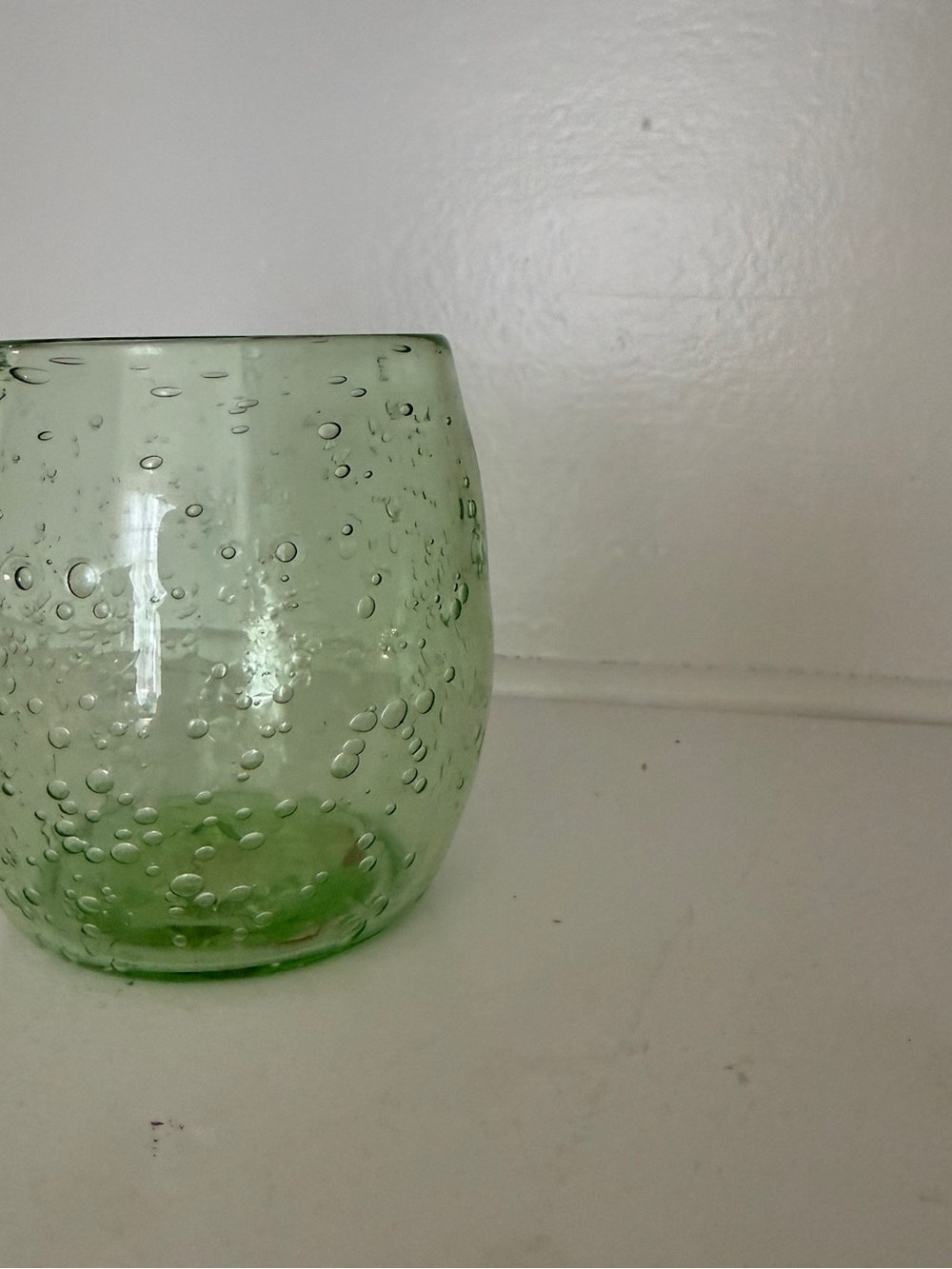 Green Bubble glass tumbler
